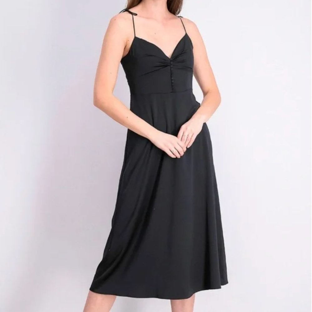 Danielle Bernstein Satin Slip Dress in Black, 10 NWT - Picture 4 of 8